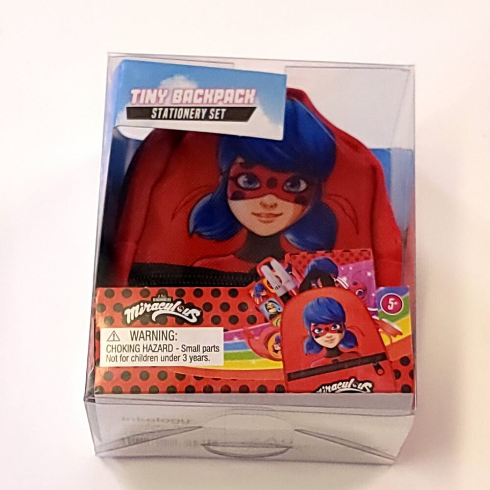Miraculous Ladybug Tiny Backpack Stationary Set Stickers Notebook Markers Small